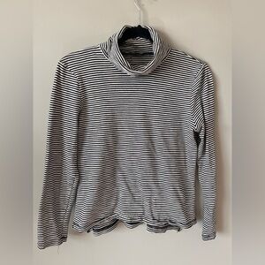 Madewell Black and White Striped Turtleneck Top - Boxy fit
